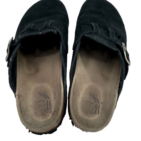 White Mountain “Boston” Black Suede Clogs Slip On Cork Sole Mules Slides | 7 - Picture 8 of 9